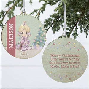 Precious Moments All Is Bright Personalized Girl Ornament - 2 Sided Wood - 28356-2W
