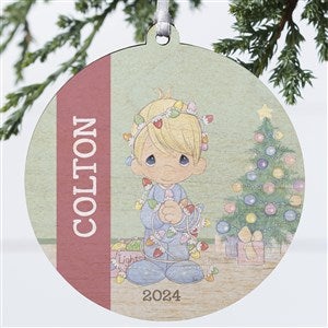 Precious Moments All Is Bright Personalized Boy Ornament - 1 Sided Wood - 28357-1W
