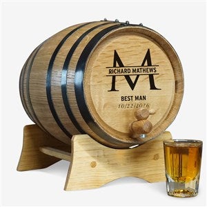 Groomsman Monogram Personalized Whiskey Barrel - 28370D