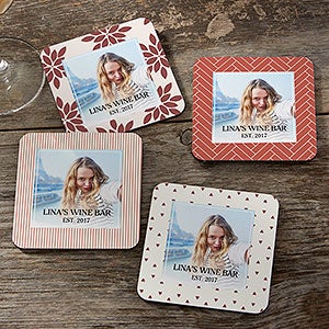 For Her Custom Pattern Personalized Photo Coaster - 28375
