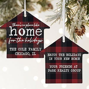 No Place Like Home Personalized House State Ornament - 2 Sided Matte - 28379-2L