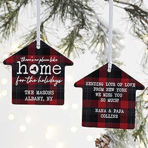 No Place Like Home Personalized House State Ornament - 2 Sided Glossy - 28379-2