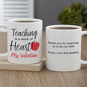 Inspiring Teacher Personalized Coffee Mug 11 oz.- White - 28381-S