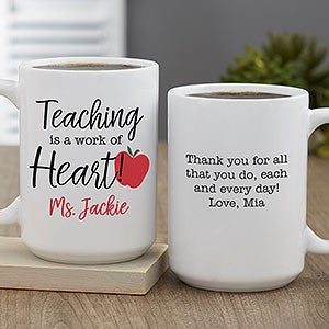 Inspiring Teacher Personalized Coffee Mug 15 oz.- White - 28381-L