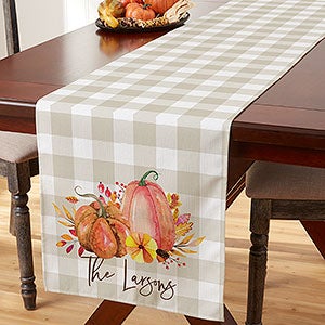 Autumn Watercolor Personalized Table Runner - 16x120 - 28383-L