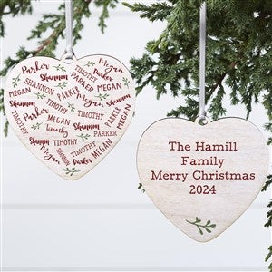 Farmhouse Heart Personalized Heart Ornament- 4 Wood - 2 Sided - 28388-2W