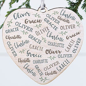 Farmhouse Heart Personalized Heart Ornament - 1 Sided Wood - 28388-1W