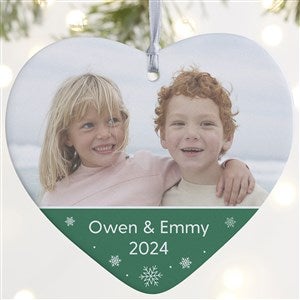 Photo Message Personalized Heart Ornament - 1 Sided Matte - 28397-1L