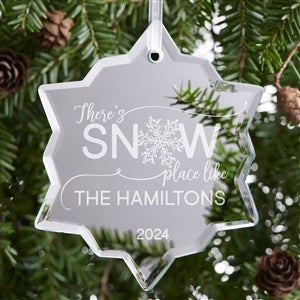 Snow Place Like Home Personalized Snowflake Mirror Ornament - 28402