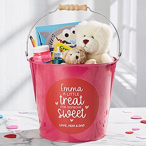 A Little Treat for Someone Sweet Personalized Large Metal Bucket - Pink - 28406-PL