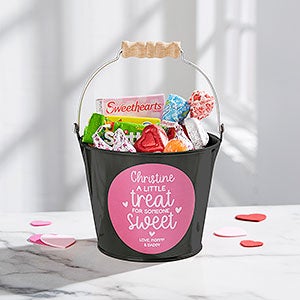 A Little Treat for Someone Sweet Personalized Mini Metal Bucket - Black - 28406-B