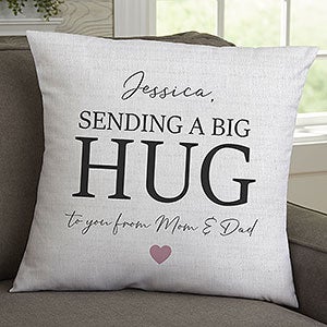 Sending Hugs Personalized 18 Velvet Throw Pillow - 28409-LV