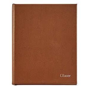 Premium Debossed Leather Address Book - Tan - 28416D-T