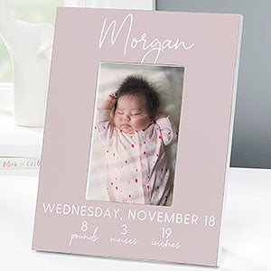 Simple and Sweet Baby Girl Personalized Picture Frame - Vertical - 28420-V