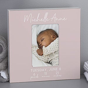 Simple & Sweet Baby Girl Personalized 4x6 Box Frame - Vertical - 28420-BV