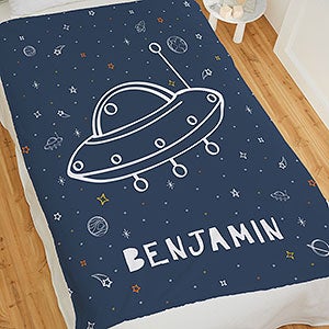 Space Personalized 50x60 Fleece Baby Blanket - 28426-F