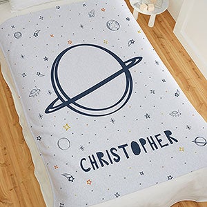 Space Personalized 50x60 Sweatshirt Baby Blanket - 28426-SW