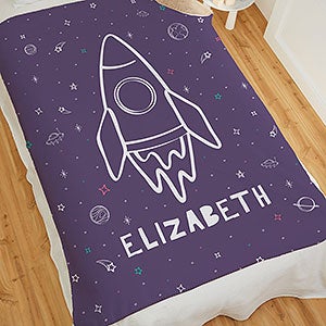 Space Personalized 50x60 Sherpa Baby Blanket - 28426-S