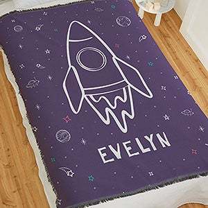 Space Personalized 56x60 Woven Throw Baby Blanket - 28426-A