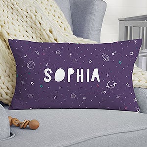 Space Personalized Lumbar Baby Throw Pillow - 28429-LB