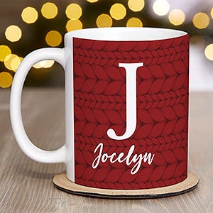 Christmas Sweater Monogram Personalized Coffee Mug 11 oz.- White - 28440-S