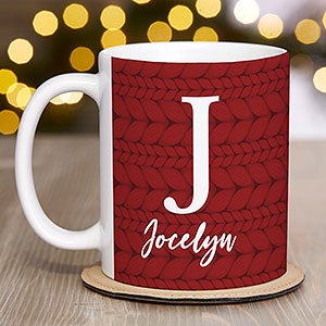 Christmas Sweater Monogram Personalized Coffee Mug 11 oz.- White - 28440-S