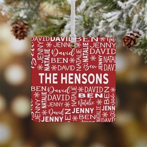 Red  White Family Christmas Personalized Ornament- 2.75 Metal - 1 Sided - 28444-1M