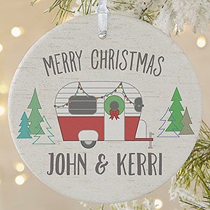 Christmas Camper Personalized Ornament- 3.75 Matte - 1 Sided - 28446-1L