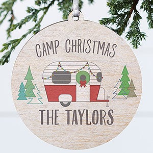 Christmas Camper Personalized Ornament - 1 Sided Wood - 28446-1W