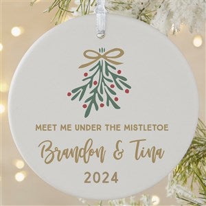 Meet Me Under The Mistletoe Personalized Ornament - 1 Sided Matte - 28448-1L