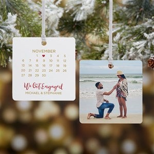 A Date To Remember Personalized Square Photo Ornament - 2 Sided - 28449-2M