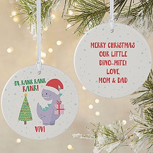 Dino Christmas Personalized Ornament - 2 Sided Matte - 28452-2L