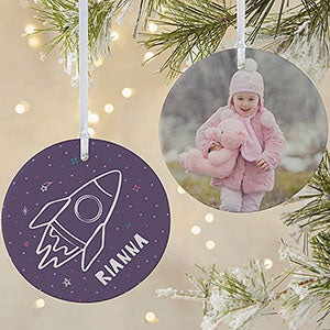 Rocket Ship Personalized Ornament- 3.75 Matte - 2 Sided - 28458-2L