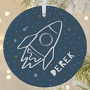 Rocket Ship Personalized Ornament - 1 Sided Matte - 28458-1L