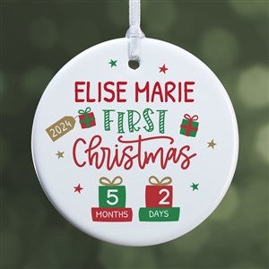 Babys First Christmas Age Personalized Ornament - 1 Sided Glossy - 28460-1S