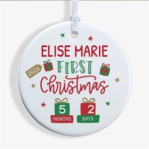 Babys First Christmas Age Personalized Ornament - 1 Sided Glossy - 28460-1S