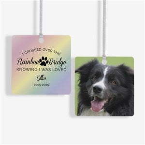 Rainbow Bridge Pet Memorial Personalized Ornament- 2.75 Metal - 2 Sided - 28462-2M