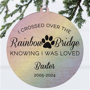 Rainbow Bridge Pet Memorial Personalized Ornament - 1 Sided Wood - 28462-1W