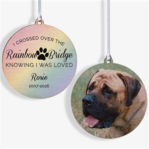 Rainbow Bridge Pet Memorial Personalized Ornament- 3.75 Wood - 2 Sided - 28462-2W