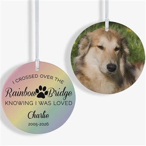 Rainbow Bridge Pet Memorial Personalized Ornament- 3.75 Matte - 2 Sided - 28462-2L