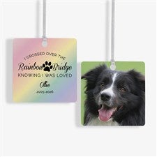 Rainbow Bridge Pet Memorial Personalized Ornament- 2.75 Metal - 2 Sided - 28462-2M
