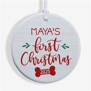 Dogs 1st Christmas Personalized Ornament- 2.85 Glossy - 1 Sided - 28464-1S