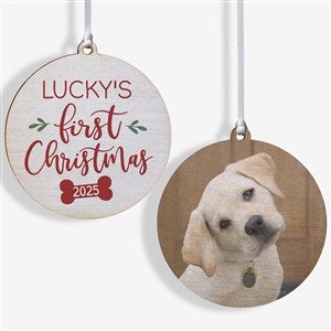Dogs 1st Christmas Personalized Ornament- 3.75 Wood - 2 Sided - 28464-2W