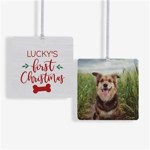 Dogs 1st Christmas Personalized Ornament- 2.75 Metal - 2 Sided - 28464-2M