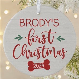 Dogs 1st Christmas Personalized Ornament- 3.75 Matte - 1 Sided - 28464-1L
