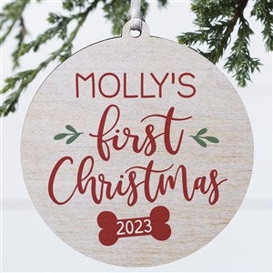 Dogs 1st Christmas Personalized Ornament- 3.75 Wood - 1 Sided - 28464-1W