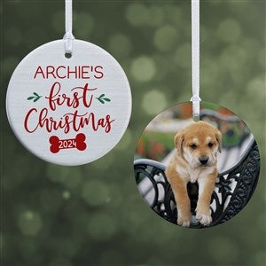 Dogs 1st Christmas Personalized Ornament- 2.85 Glossy - 2 Sided - 28464-2S