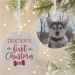Dogs 1st Christmas Personalized Ornament- 3.75 Matte - 2 Sided - 28464-2L