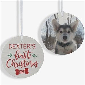 Dogs 1st Christmas Personalized Ornament- 3.75 Matte - 2 Sided - 28464-2L
