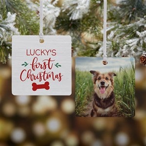 Dogs 1st Christmas Personalized Ornament - 2 Sided Metal - 28464-2M